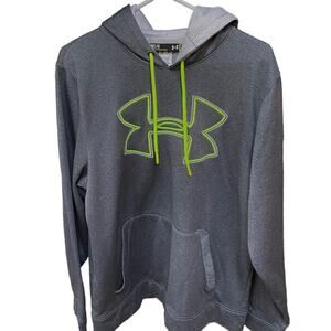 Under Armour Hoodie Men's Gray florescent yellow M